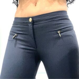 Versace Collection Stretch leggings with Medusa Zipper